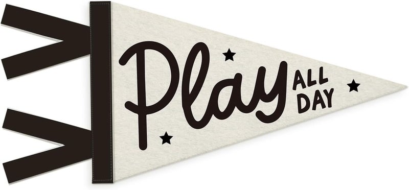 SJDFCSA Playroom Decor, Play All Day Wall Hanging Pennant Flag Banner, Play Room Wall Decorations for Kids Boys Toddler Nursery Room Bedroom Playroom Decor - Image 1